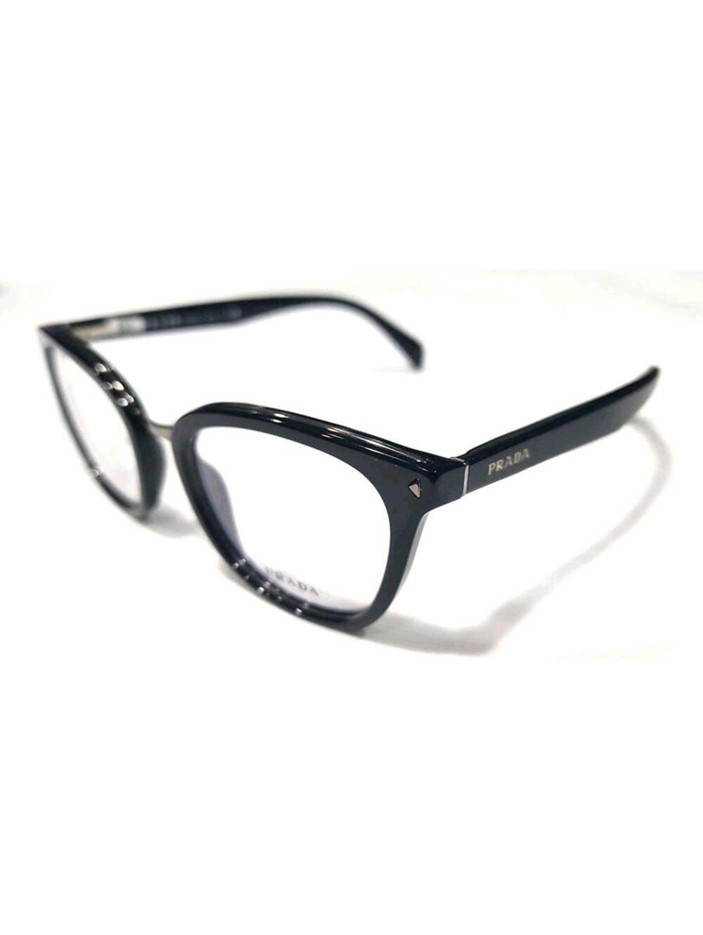 PRADA VPR06P 1AB-101 Black Oval Eyeglasses 52-18 140 Case Box Cloth - Picture 2 of 9